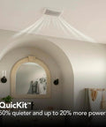 Installed Ultra Quiet Bath Fan Replacement Kit With Motor And Grille 60 CFM 20 Percent More Power White DIY Install No Wiring