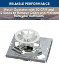 Genuine Bath Fan Replacement Motor And Cover Kit For 50 CFM Four Point Zero Sones Diy Friendly Easy Install Quiet Operation
