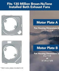 Ultra Quiet Bath Fan Replacement Kit With Motor And Grille 60 CFM 20 Percent More Power White DIY Install No Wiring Or Cutting Required QuickKit Technology plates displayed