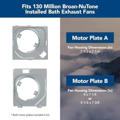 Ultra Quiet Bath Fan Replacement Kit With Motor And Grille 60 CFM 20 Percent More Power White DIY Install No Wiring Or Cutting Required QuickKit Technology plates displayed