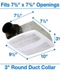 Advantage 50 CFM Ceiling Exhaust Fan For Bathrooms Quiet 3 Sones White By Air King America Efficient Ceiling Vent No Fuss Install