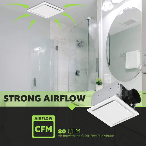 Quiet Ceiling Mount Bathroom Exhaust Fan With 80 CFM And 1.5 Sones White Finish Ideal For Small To Medium Bathrooms Up To 110 Sq Ft From Homewerks