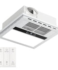 4 In 1 Bathroom Exhaust Fan With Heater Orabriz 1100W 2200W Dual Heating 220 CFM Quiet Ceiling Mount LED Light 6000K 1800 Lumen.