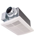 Whisper Quiet Ceiling Mount Bathroom Exhaust Fan With Heater For Instant Cozy Warmth And Fresh Air Slim DC ECM Motor Pick A Flow Customizable Airflow Energy Star Certified 50 80 110 CFM 1600W PTC Heater FV0511VH1 Panasonic, front view
