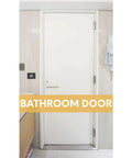 Bathroom door with self-closing 4-inch door hinges with built-in closer, 3-pack, UL listed fire-rated stainless steel matte black finish
