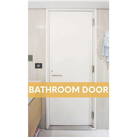 Bathroom door with self-closing 4-inch door hinges with built-in closer, 3-pack, UL listed fire-rated stainless steel matte black finish