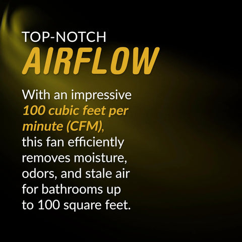 Easy Install 100 CFM Bathroom Exhaust Fan With Ultra Quiet 0.8 Sone Operation Energy Star Certified description display