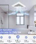 Ultra Quiet Bathroom Ceiling Exhaust Fan For Home Use 110 CFM 1.0 Sones 40 dB installed in modern bathroom ceiling.