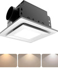 Bathroom Exhaust Fan With Light 110 CFM Ultra Quiet 0.8 Sone Rust Proof Metal Frame Adjustable LED Light 3000K 4000K 5000K