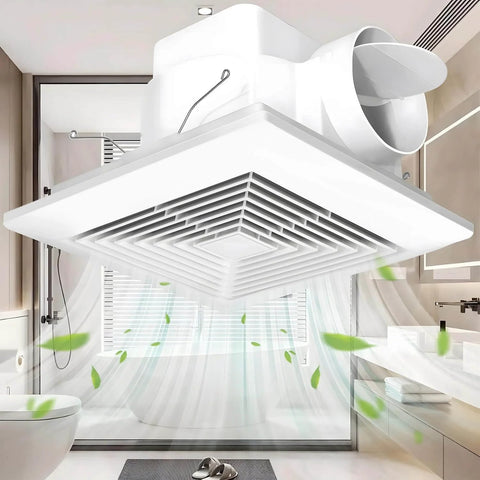Ultra Quiet Ceiling Bathroom Exhaust Fan With 110 CFM And One Point Zero Sones For Quiet Moisture And Odor Removal Energy Saving