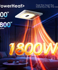 Bathroom Exhaust Fan With Bluetooth Speaker And Heater By BSEED 1800W Dual Heat 230 CFM Vent in a modern room setting