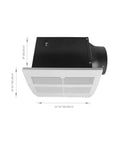 Ultra Quiet 200 CFM Bathroom Exhaust Fan With 2.0 Sones, 6 Inch Duct Collar, Stainless Steel Construction, side view