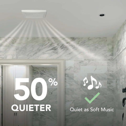 Installed 50 CFM Bathroom Exhaust Fan With Modern Grille, Energy Star Certified, Quiet 2.0 Sones, For Small Bathrooms Up To 45 Sq Ft