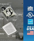 50 CFM Bathroom Exhaust Fan With Modern Grille, Energy Star Certified, Quiet 2.0 Sones, Perfect For Small Bathrooms Up To 45 Sq Ft