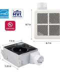 Very Quiet 70 CFM Bathroom Exhaust Fan With 2.0 Sone No Attic Access Needed Energy Star Certified Easy Ceiling Mount 3 Inch Duct