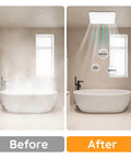 Bathroom before and after installation of Powerful Quiet Bathroom Exhaust Fan With Light Delivering 130 CFM And One And A Half Sones LED Night Light 1300 Lumen Output At 2700K 4000K And 6500K With Light Memory ETL Certified White 9 Inch Fitop