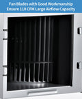 Close-up view of Quiet 110 CFM Bathroom Exhaust Fan with Metal Housing showing fan blades for ceiling mount