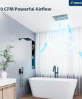 Ultra Quiet Bathroom Exhaust Fan 110 CFM Ceiling Mount Retrofit With Low Noise 1.5 Sones Easy Install 4 Inch Duct shown installed