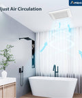 Quiet 110 CFM Bathroom Exhaust Fan With 1.0 Sones For Low Noise Bathroom Ventilation Ceiling Mounted No Attic Access Needed Easy Install 4 Inch Duct ETL And FCC Certified Amico installed in modern bathroom