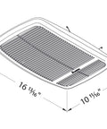 Dimensions diagram of the Radiance 80 CFM Exhaust Bathroom Fan With Quiet Operation And Built In Thermostat Heater, Energy Efficient Brushless DC Motor Delivers Ultra Low Noise And Long Lifespan From Delta Breez