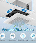 Quiet 110 CFM Bathroom Exhaust Fan With Metal Housing For Ceiling Mount, High Airflow Up To 107 Sq Ft, Energy Saving Bath Vent Extractor