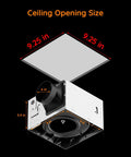Bathroom Exhaust Fan With Light 130 CFM Quiet Ceiling Mount Vent 1.5 Sones 47W 1100 Lumens LED Light 3000K 4000K 5000K By Fitop