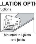 Installation options for Ultra Quiet 120 CFM Bathroom Exhaust Fan with Energy Star Certification 0.3 Sones.