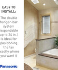 Bathroom showing Whisper Quiet 290 CFM Ceiling Bathroom Exhaust Fan For Ultra Silent Ventilation Energy Star Certified Durable Double Tapered Wheel In Ceiling Mount Panasonic FV 30VQ3 With Installation Kit FV NLF06G installed