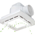 Whisper Quiet 10 Inch Bathroom Exhaust Fan With 6500K Fixed LED Light, 1.0 Sone, 145 CFM, 1500 Lumens, ceiling mount