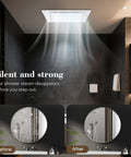 Ultra Quiet 12 Inch Bathroom Exhaust Fan With 6500K LED Light, 120 CFM, 1.0 Sone, installed in a modern bathroom ceiling