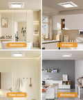 Whisper Quiet 10 Inch Bathroom Exhaust Fan With 6500K Fixed LED Light installed in bathroom, kitchen, rest room, workshop.