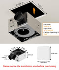 Powerful Quiet Bathroom Exhaust Fan With Light Delivering 130 CFM And One And A Half Sones LED Night Light 1300 Lumen