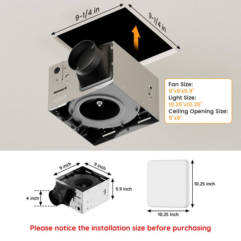 Powerful Quiet Bathroom Exhaust Fan With Light Delivering 130 CFM And One And A Half Sones LED Night Light 1300 Lumen