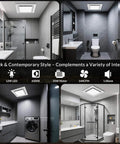 Ultra Quiet Bathroom Exhaust Fan With Light 144 CFM 1 Sone DC Motor 35W 6500K 1200LM LED installed in modern bathroom and laundry