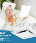 100 CFM Bathroom Exhaust Fan With 3CCT LED Light, Ultra Quiet 1.0 Sone, Easy Retrofit No Attic Access Needed, Powerful Ventilation For Up To 100 Sq Ft Bathrooms, Moisture And Odor Control Tesansi.