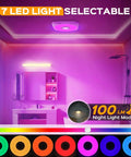Bathroom Exhaust Fan With Light 160 CFM Quiet Vent 36W LED Light with adjustable color temperature and RGB modes in bathroom.