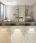 Bathroom Exhaust Fan With Light 110 CFM Ultra Quiet 0.8 Sone Rust Proof Metal Frame Adjustable LED Light 3000K 4000K 5000K