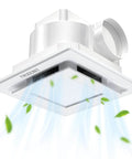120 CFM Bathroom Exhaust Fan With Light Ultra Quiet 1.0 Sones Ceiling Mount Ventilation For Moisture And Odor Removal Easy Install In Home Bath And Shower Room.