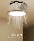 Bathroom Exhaust Fan With Light 130 CFM Quiet Ceiling Mount Vent 1.5 Sones 47W 1100 Lumens LED Light by Fitop installed