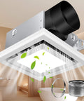 Whisper Quiet 110 CFM Bathroom Exhaust Fan With Light Gaciban, 1200 Lumen LED, 3 CCT Selectable, ceiling mount in bathroom.