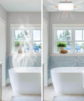 Silent 110 CFM Bathroom Exhaust Fan With Light LED 3000K 4000K 5000K 1 Sones 1200 Lumens Ceiling Mount installed in bathroom