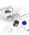 High-Performance Bathroom Exhaust Fan With Light From Welnek, 130 CFM Quiet 1.0 Sone, 6500K LED, 9.8 in housing installation kit