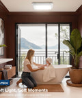 Bathroom with Quiet 110 CFM Bathroom Exhaust Fan With Light For Fresh Air, 1.0 Sones, 1000 LM LED, ceiling mounted. ETL FCC Certified.