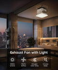 Silent 110 CFM Bathroom Exhaust Fan With Light LED 3000K 4000K 5000K 1 Sones 1200 Lumens Ceiling Mount Shower Vent For Bathrooms Up To 110 Sq Ft Easy Install Whisper Quiet Plus Fitop installed in modern bathroom ceiling.