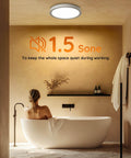 Bathroom with installed Bathroom Exhaust Fan With Light 130 CFM Quiet Ceiling Mount Vent 1.5 Sones 47W 1100 Lumens LED Light by Fitop