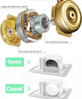 Exploded view of Quiet Bathroom Exhaust Fan With Light 112 CFM 1.0 Sones 6000K LED Panel, motor components, and open-closed states.