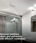50 CFM Bathroom Exhaust Fan With Modern Grille, Energy Star Certified, installed on ceiling in small bathroom, efficient ventilation