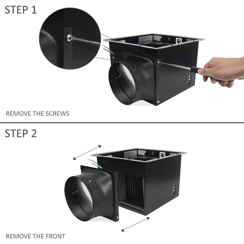 Ultra Quiet 200 CFM Bathroom Exhaust Fan with 2.0 Sones, 6 Inch Duct Collar installation steps.