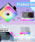 Bathroom Exhaust Fan With Bluetooth Speaker And LED Light All In One 4 In 1 230 CFM 1.5 Sone 7 Color RGB And 3CCT Adjustable Light Music Sync