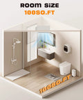 Ultra Quiet 12 Inch Bathroom Exhaust Fan With 6500K LED Light, 120 CFM, 1.0 Sone, 10x10 Mount, Energy Efficient Ceiling Ventilation With 1500 LM Output By Gopper in a 100 sq ft bathroom layout.